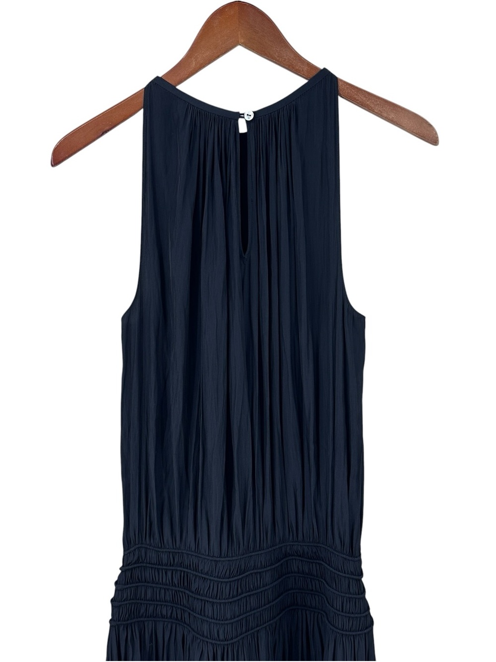 RAMY BROOK Audrey Dress Smocked Midi Blouson Sleeveless Black - Picture 6 of 8